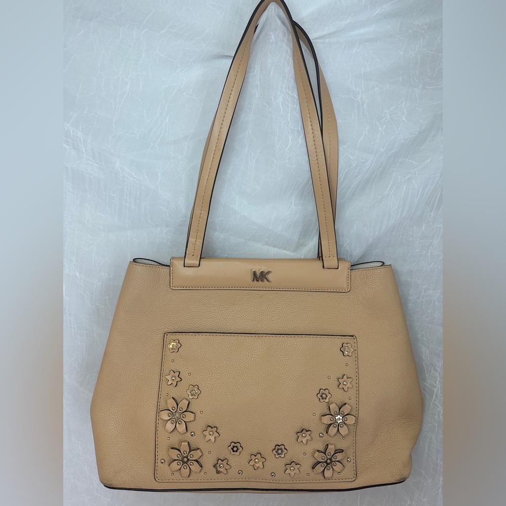 Michael Kors Tan Floral Studded Tote